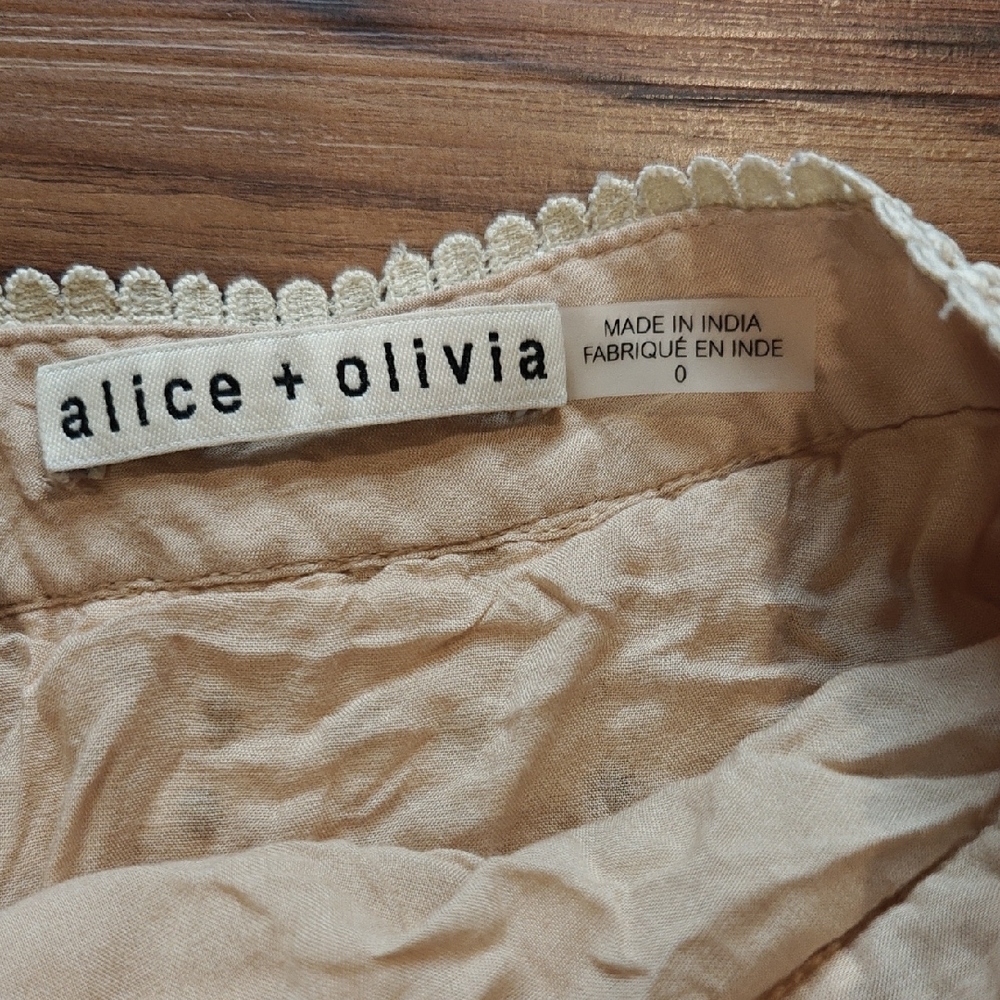 Alice + Olivia Cream and Orange Eyelet Mini Skirt - Picture 4 of 8